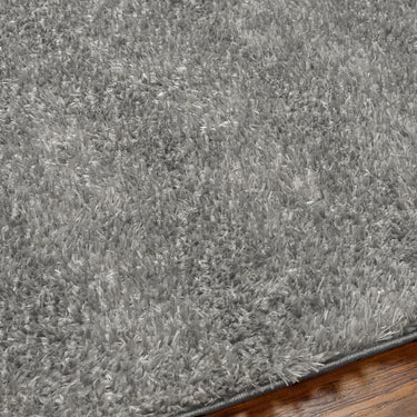 Moda Shag Solid Color Plush Soft Pile Grey Rug