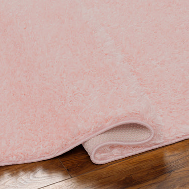Moda Shag Solid Color Plush Soft Pile Pink Rug
