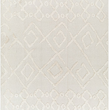 Nora Geometric High Pile Fringe Neutral Rug