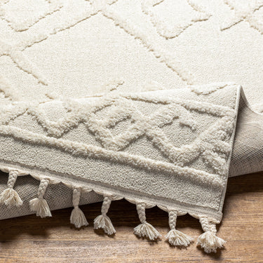 Nora Geometric High Pile Fringe Neutral Rug