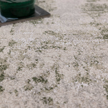 Opal OP03 Green Soft High-Low Abstract Rug - Close Up Lifestyle