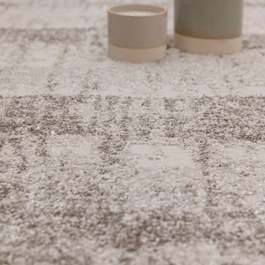 Opal OP06 Natural Beige Soft High-Low Abstract Rug - Close Up Lifestyle