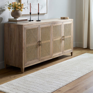 Cascade Our Pnw Home Modern High Pile Runner White, Ivory & Taupe Rug - Design PNWCS2307