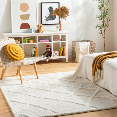 Rodos Modern Soft Plush Pile Beige Rug