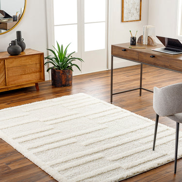 Rodos Modern Soft Plush Pile Neutral Rug