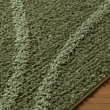 Rodos Modern Soft Plush Pile Shaggy Green Rug - Design RDO2356