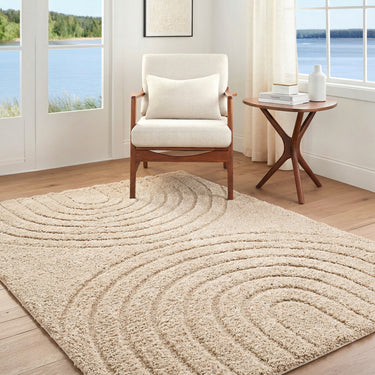 Rodos Modern Soft Plush Pile Shaggy Beige Rug - Design RDO2358