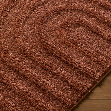 Rodos Modern Soft Plush Pile Shaggy Terracotta Rug - Design RDO2359