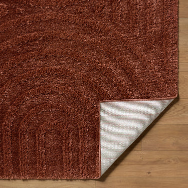Rodos Modern Soft Plush Pile Shaggy Terracotta Rug - Design RDO2359