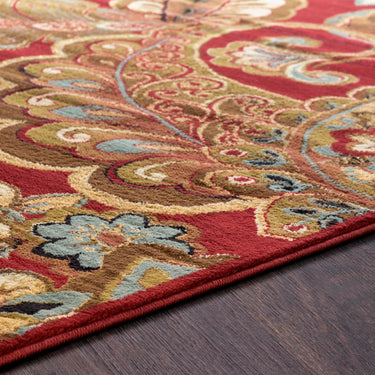 Riley Vintage Traditional Boho Red Rug