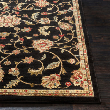 Riley Vintage Traditional Boho Black Rug