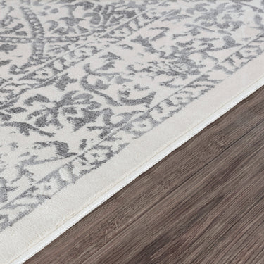 Roma Vintage Traditional Boho Oriental Grey, Off-White & Charcoal Rug - Design ROM2300