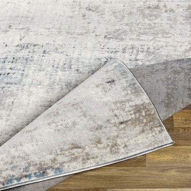 Roma Abstract Marble Modern Blue, Light Gray & Ivory Rug