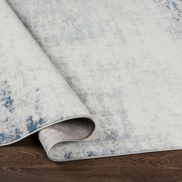 Roma Abstract Marble Modern Blue, Navy & Gray Rug