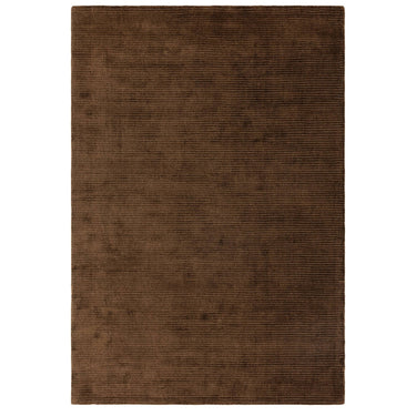 Rowan Chocolate Brown Hand-Woven Recycled Polyester Plain Rug - Medium 120 x 170 cm (4'x5'6")
