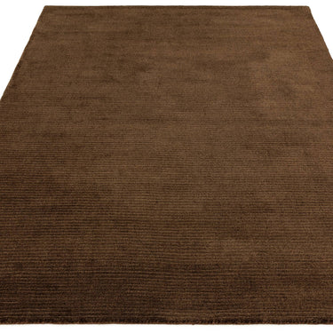 Rowan Chocolate Brown Hand-Woven Recycled Polyester Plain Rug