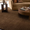 Rowan Chocolate Brown Hand-Woven Recycled Polyester Plain Rug
