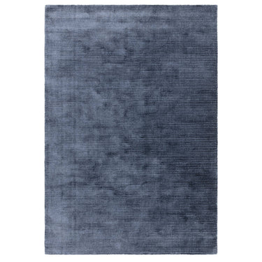 Rowan Navy Blue Hand-Woven Recycled Polyester Plain Rug - Medium 120 x 170 cm (4'x5'6")