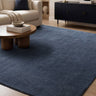 Rowan Navy Blue Hand-Woven Recycled Polyester Plain Rug