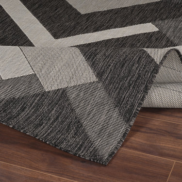 Abby In & Outdoor Modern Black/Ivory Rug