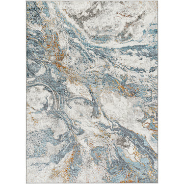San Francisco Abstract Modern Marble Blue Rug