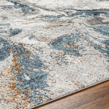 San Francisco Abstract Modern Marble Blue Rug