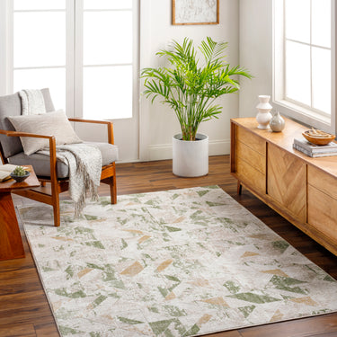 San Francisco Abstract Modern Marble Green Rug