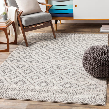 Sunderland Global Boho Skandi Grey, Light Slate & White Rug