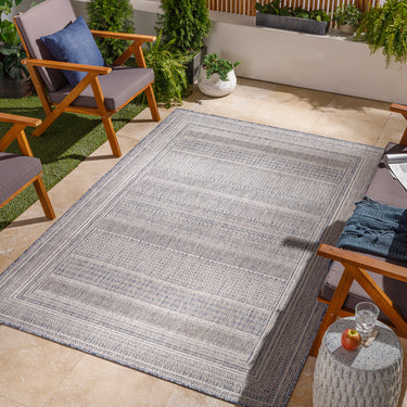 Tuareg Global Outdoor Blue & Ivory Rug - Design TRG2330