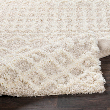 Urban Shag Geometric Soft Plush Pile Cream Rug