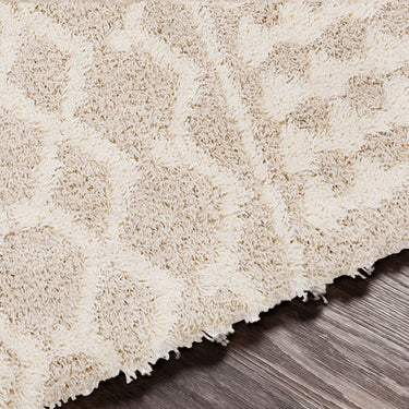 Urban Shag Geometric Soft Plush Pile Cream Rug
