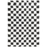 Urban Shaggy Check Modern Black & White Rug - Large Plus 160x220 cm (5'3'' x 7'3'')