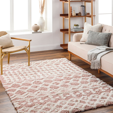 Urban Shag Geometric Soft Plush Pile Orange Rug