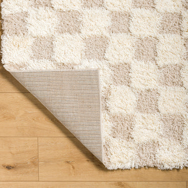 Urban Shaggy Check Modern Beige, Cream & Neutral Rug