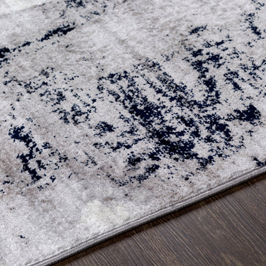 Wanderlust Abstract Marble Modern Grey, Denim & Ivory Rug - Design WNL2323