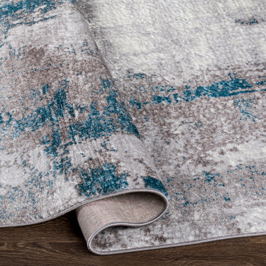 Wanderlust Abstract Marble Modern Grey, Denim & Ivory Rug - Design WNL2324