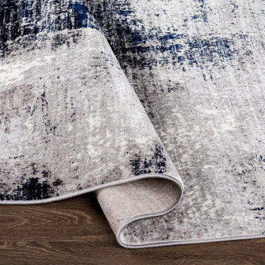 Wanderlust Abstract Marble Modern Black, Denim & MediumGray Rug