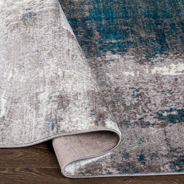 Wanderlust Abstract Marble Modern Blue, Denim & MediumGray Rug